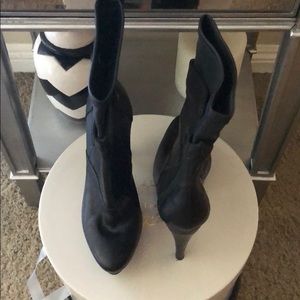 Mid calf black boots